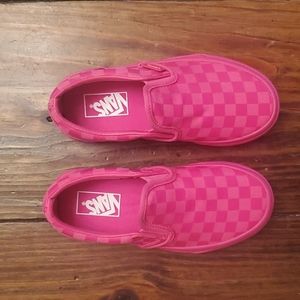 NWOT vans girls pink slip on shoes